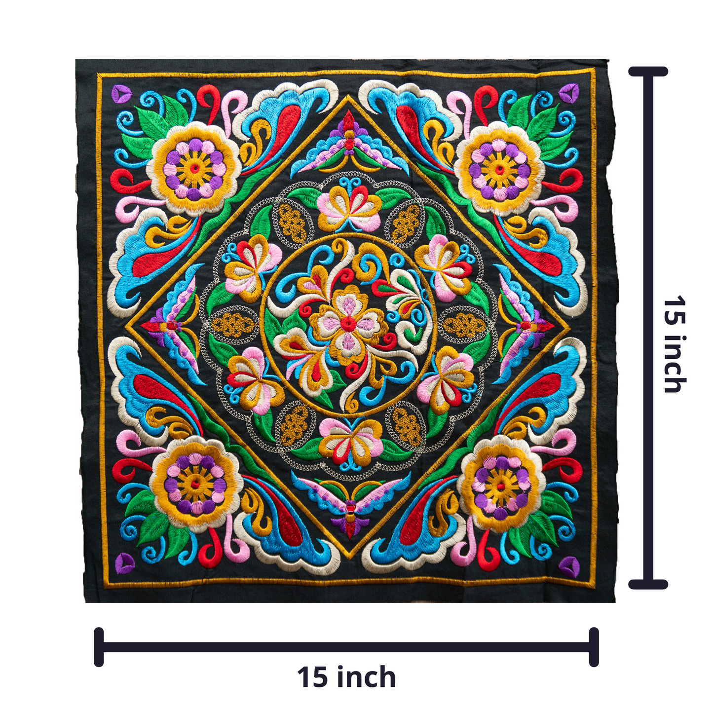 Colorful Butterfly Pattern Hmong Embroidered Textile