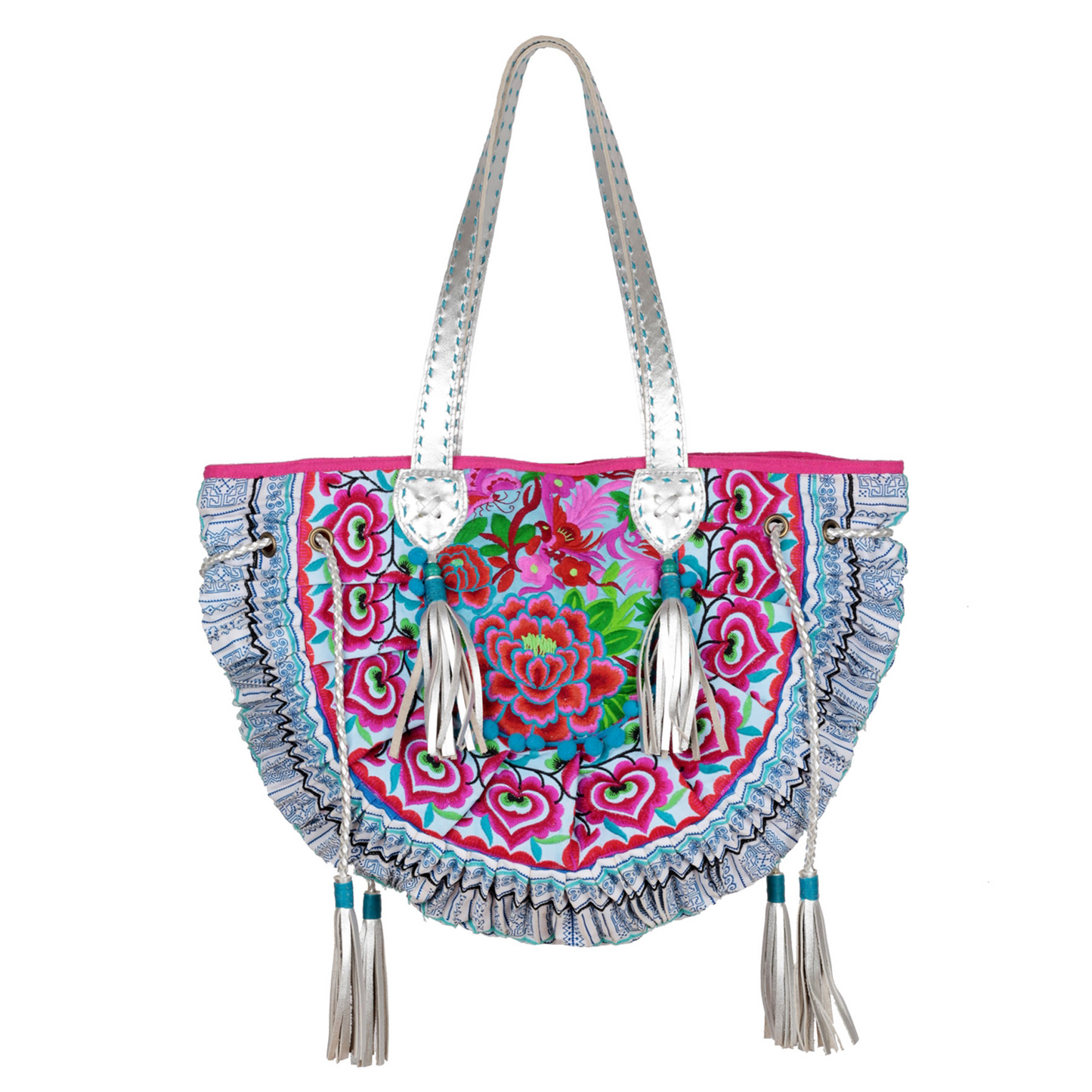 Half Moon Bag with Garden Pattern