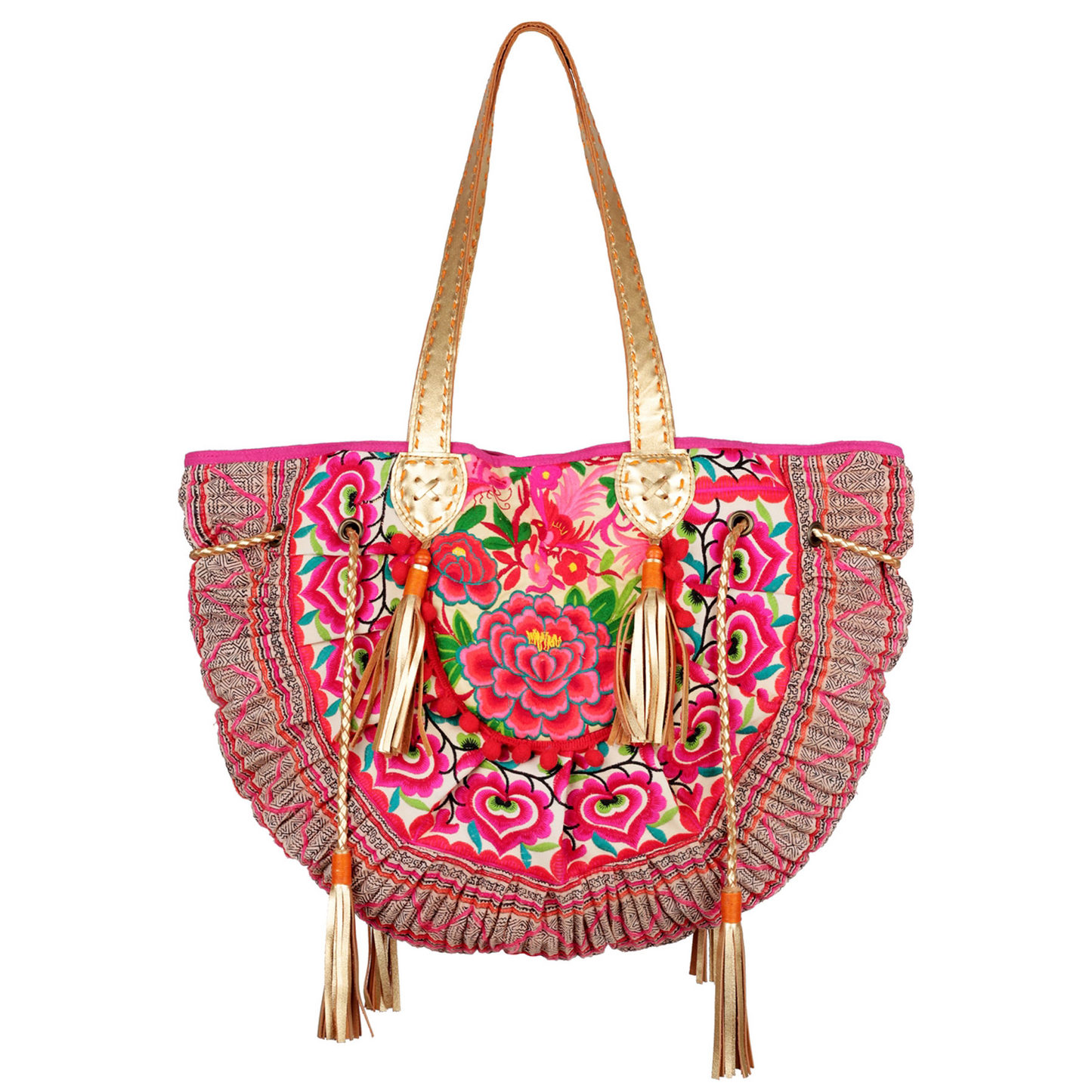 Half Moon Bag with Garden Pattern