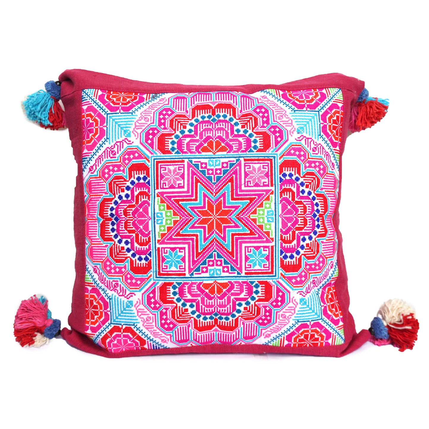 18x18 Pillow Case with Hmong Embroidery