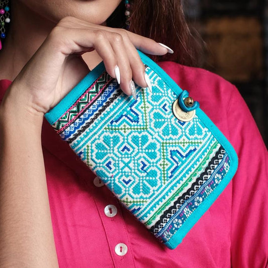 Passport Cover with Hmong Embroiery