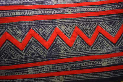 12x20 Vintage Hemp Fabric Hmong Cushion Cover with Tassels
