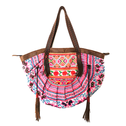Half Moon Beach Tote Bag with Hmong Embroidery