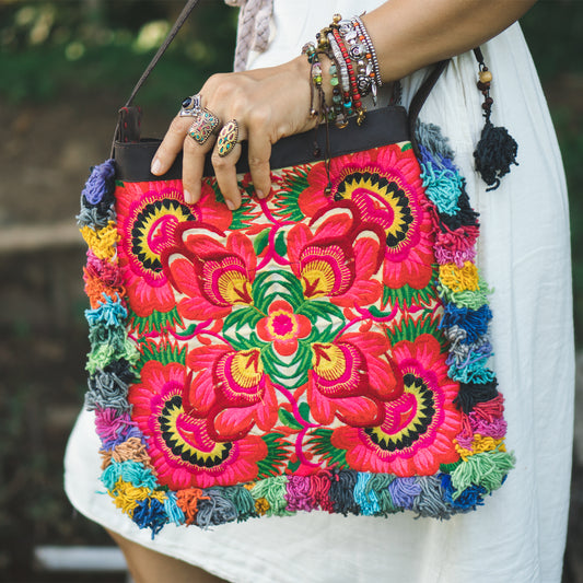 Colorful Tassels Crossbody Bag
