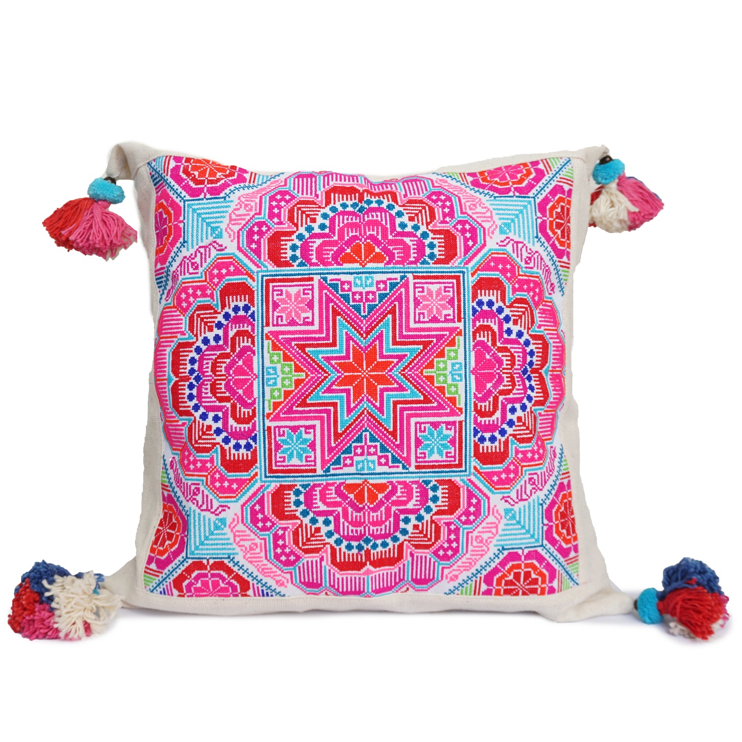 18x18 Pillow Case with Hmong Embroidery