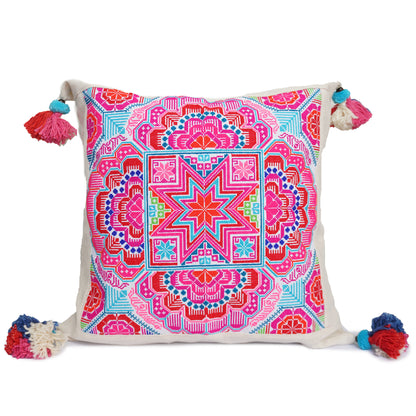 18x18 Pillow Case with Hmong Embroidery