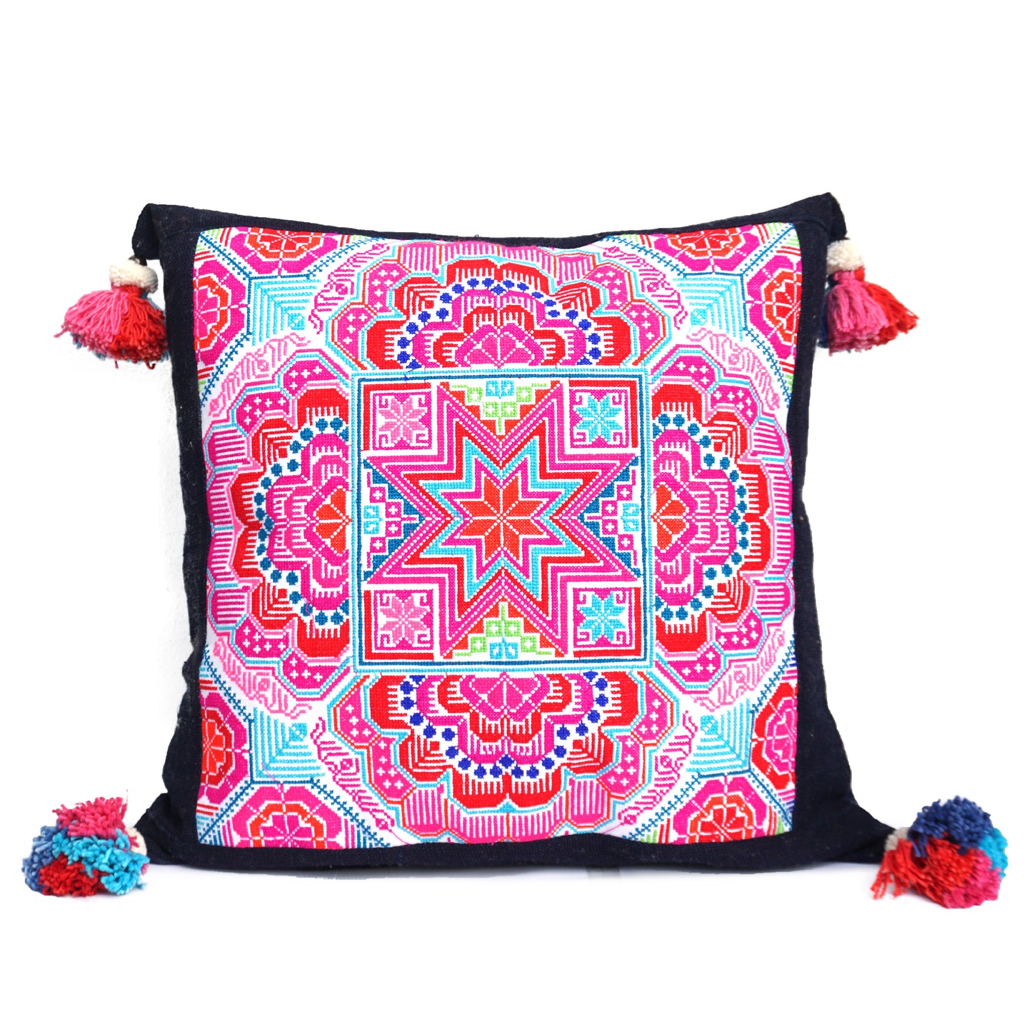 18x18 Pillow Case with Hmong Embroidery