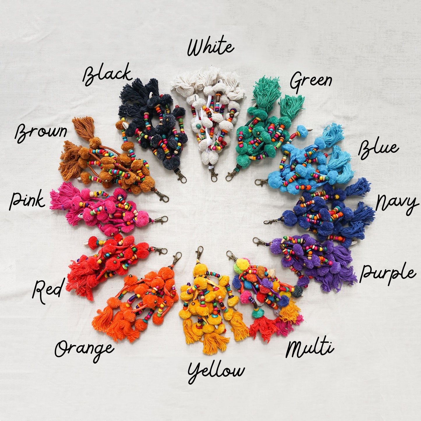 Boho Chic Tassel Pompoms for Handbags